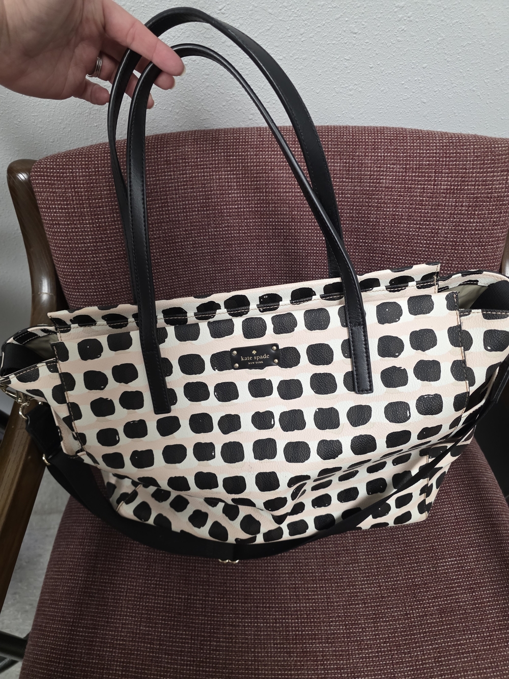 kate spade New York Black & Cream Dot-Print Tote Bag